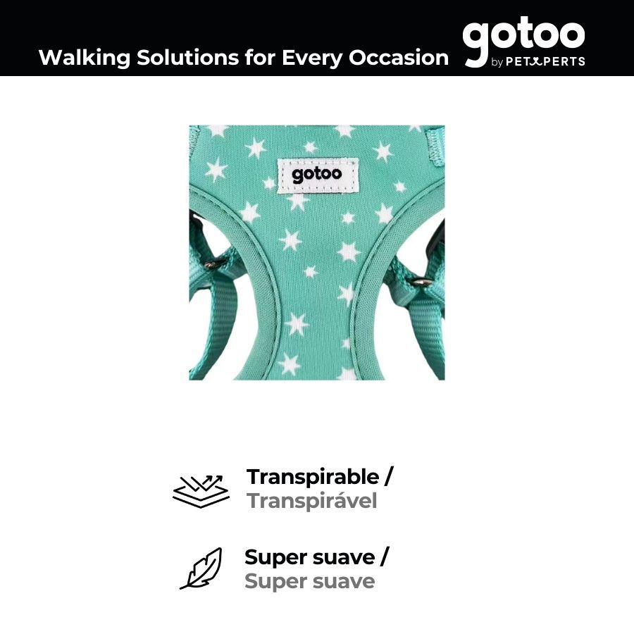 Gotoo Peitoral estampado estrelas verde menta para c&atilde;es, , large Imagem n&uacute;mero 3