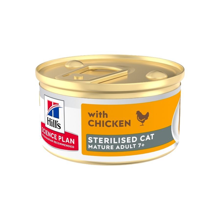 85 g Hill's Science Plan Mature Sterilised Comida h&uacute;mida Mousse de Frango para gatos, , large Imagem n&uacute;mero 2
