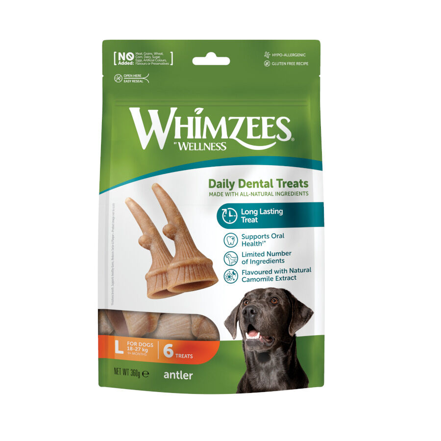 6 sticks Whimzees Snacks Dent&aacute;rios Chifres para c&atilde;es grandes, , large Imagem n&uacute;mero 1