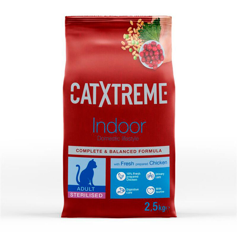2.5 kg Catxtreme Adult Indoor Sterilised Frango ra&ccedil;&atilde;o para gatos, , large Imagem n&uacute;mero 1