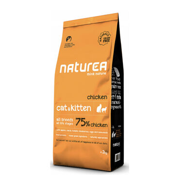 Naturea Cat&Kitten Naturals Frango ração para gatos