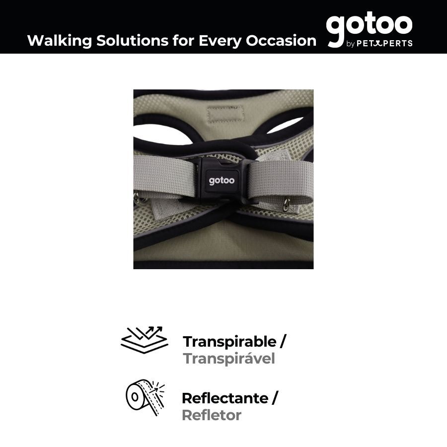 Gotoo Peitoral mesh cinza para c&atilde;es, , large Imagem n&uacute;mero 4