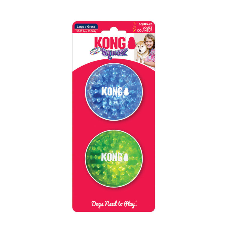 Kong Squeezz Geodz Bolas com guizo para cães,  Imagem número 1 Kong Squeezz Geodz Bolas com guizo para cães, , large Imagem número 1