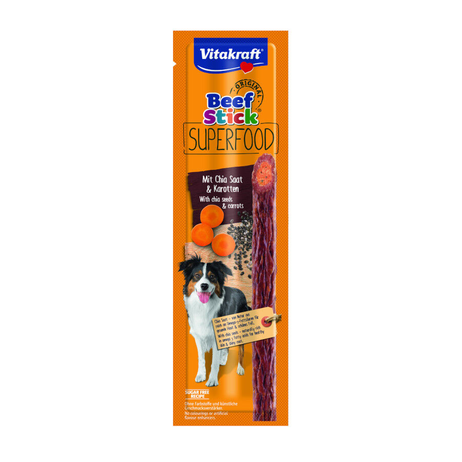 1 stick Vitakraft Sticks Beef Superfood Cenoura e Chia para c&atilde;es, , large Imagem n&uacute;mero 1