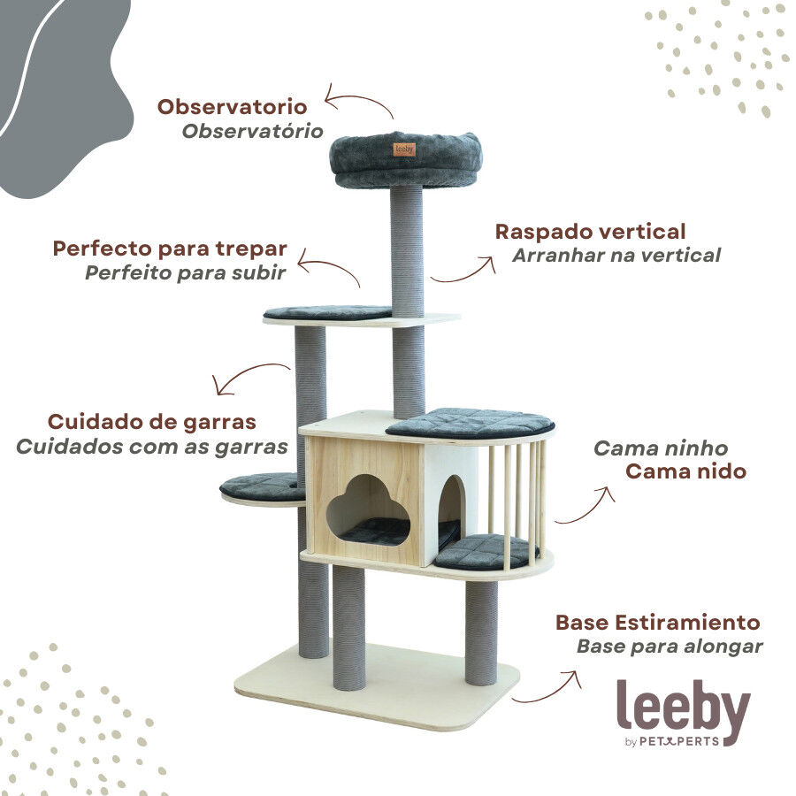 Leeby Cloud Collection torre arranhadora multiplataforma com cama nido para gatos, , large Imagem n&uacute;mero 3