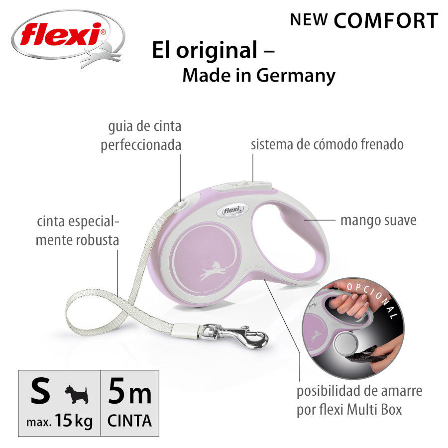 Flexi New Comfort Trela extens&iacute;vel cor-de-rosa para c&atilde;es, , large Imagem n&uacute;mero 2
