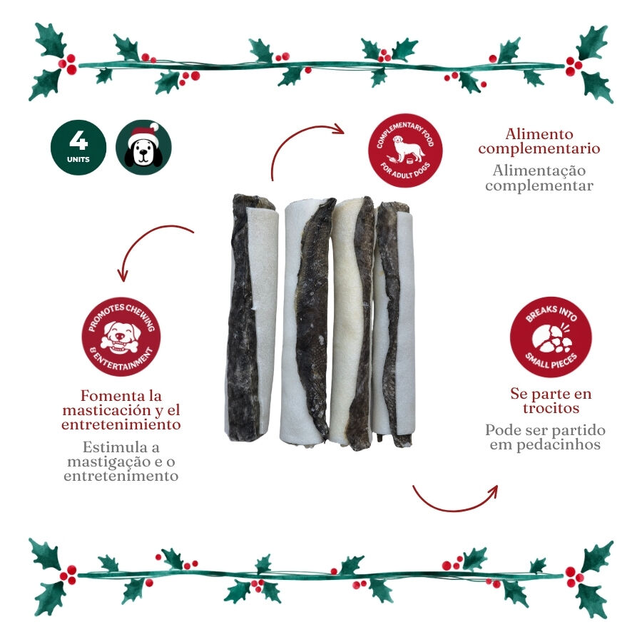 4 uns. Wonder Christmas Palitos com Peixe snacks para c&atilde;es, , large Imagem n&uacute;mero 3