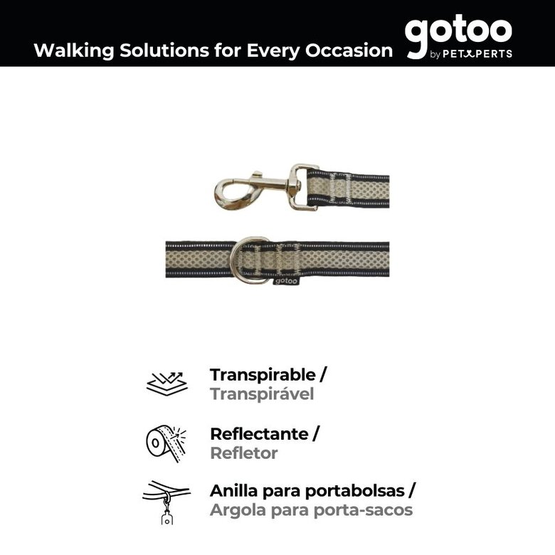 Gotoo Trela mesh cinza refletora para cães,  Imagem número 4 Gotoo Trela mesh cinza refletora para cães, , large Imagem número 4