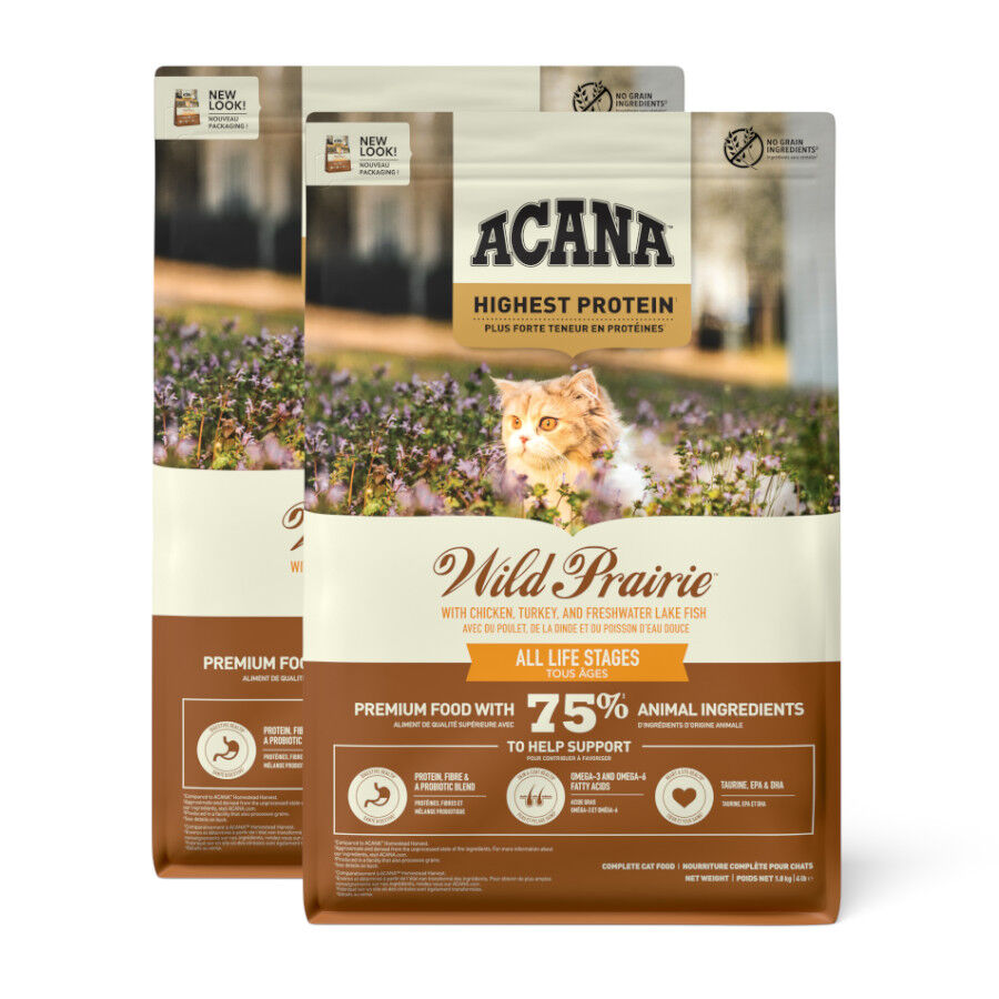 2 x 4.5 kg Acana Wild Prairie Frango ra&ccedil;&atilde;o para gatos Pack poupan&ccedil;a!, , large Imagem n&uacute;mero 1