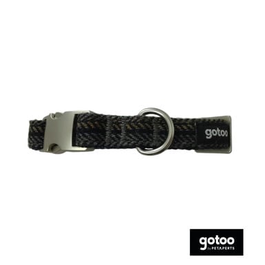 Gotoo Coleira tweed azul para cães