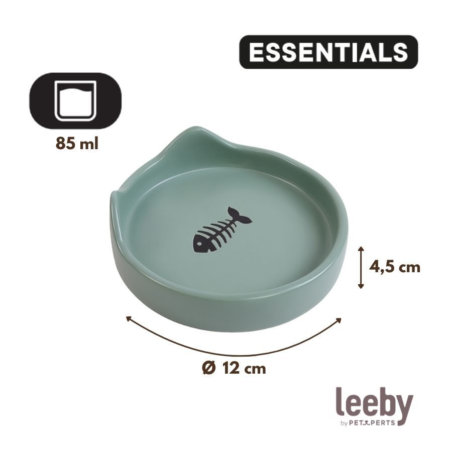 Leeby Comedouro de Cer&acirc;mica Azul com Orelhinhas para gatos, , large Imagem n&uacute;mero 4