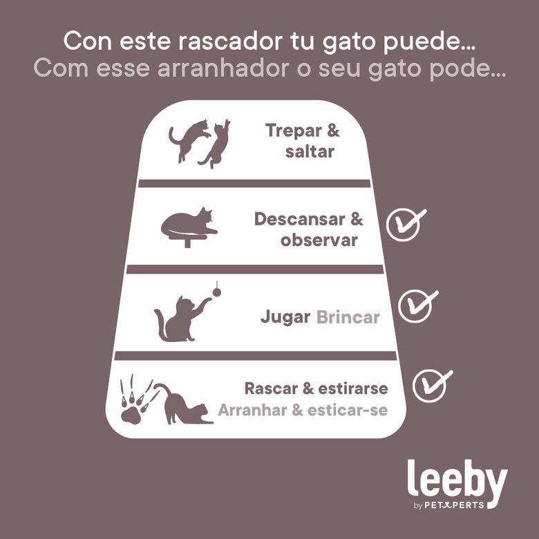 Leeby Colette Scratch arranhador com cama nido e brinquedo cinzento para gatos,  Imagem número 6 Leeby Colette Scratch arranhador com cama nido e brinquedo cinzento para gatos, , large Imagem número 6