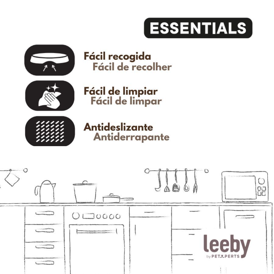 Leeby Comedouro Quadrado Taupe para c&atilde;es, , large Imagem n&uacute;mero 5