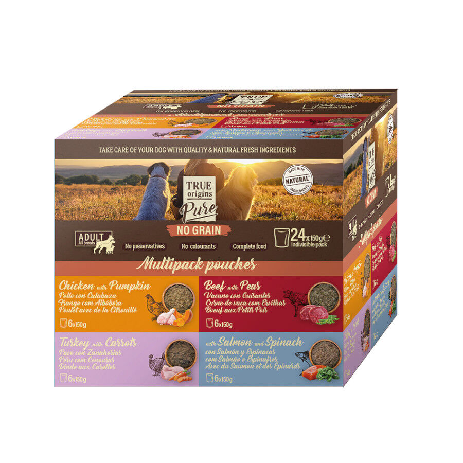 True Origins Pure Multipack Comida h&uacute;mida Carne e Peixe em saquetas para c&atilde;es - Multipack , , large Imagem n&uacute;mero 1