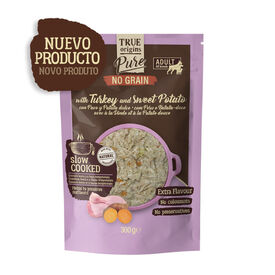 True Origins Pure Adult Gently Coocked Comida h&uacute;mida de peru e batata em saqueta para c&atilde;es