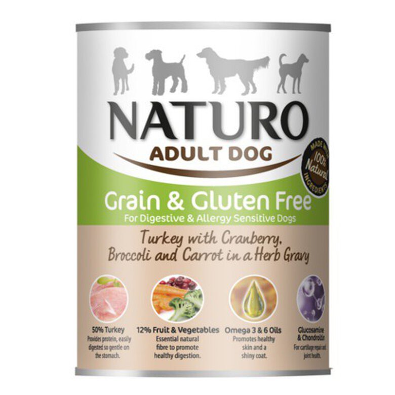 390 g Naturo Adult Grain Free Peru com Vegetais lata para cães,  Imagem número 1 390 g Naturo Adult Grain Free Peru com Vegetais lata para cães, , large Imagem número 1