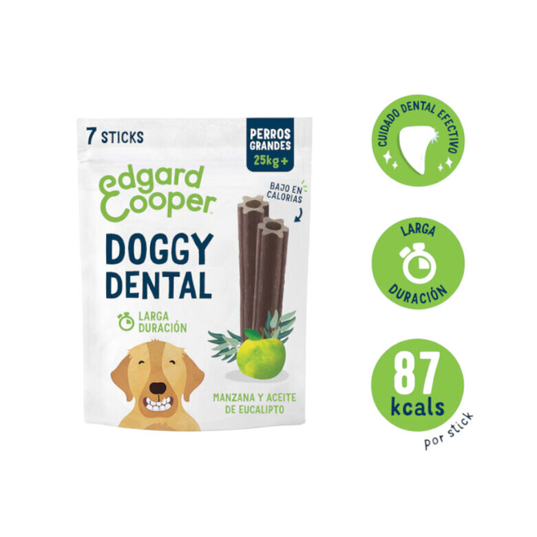 7 sticks Edgard y Cooper Snacks Dentários Adult Large Maçã e Eucalipto para cães,  Imagem número 2 7 sticks Edgard y Cooper Snacks Dentários Adult Large Maçã e Eucalipto para cães, , large Imagem número 2