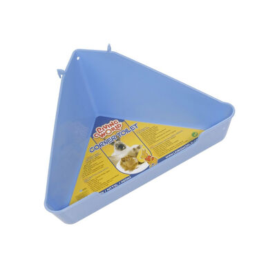 Living World Corner Toilet Bandeja de canto azul para roedores