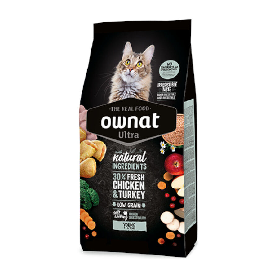 Ownat Ultra Young Ra&ccedil;&atilde;o de frango e peru para gatos, , large Imagem n&uacute;mero 1