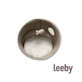 Leeby Cama igloo cinza para gatos