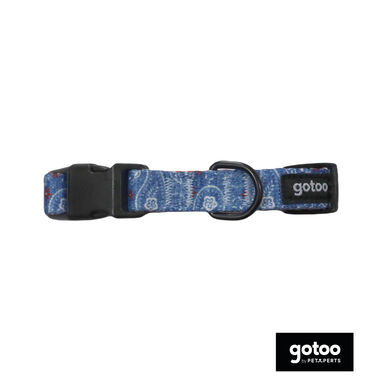 Gotoo Coleira estampada azul para cães