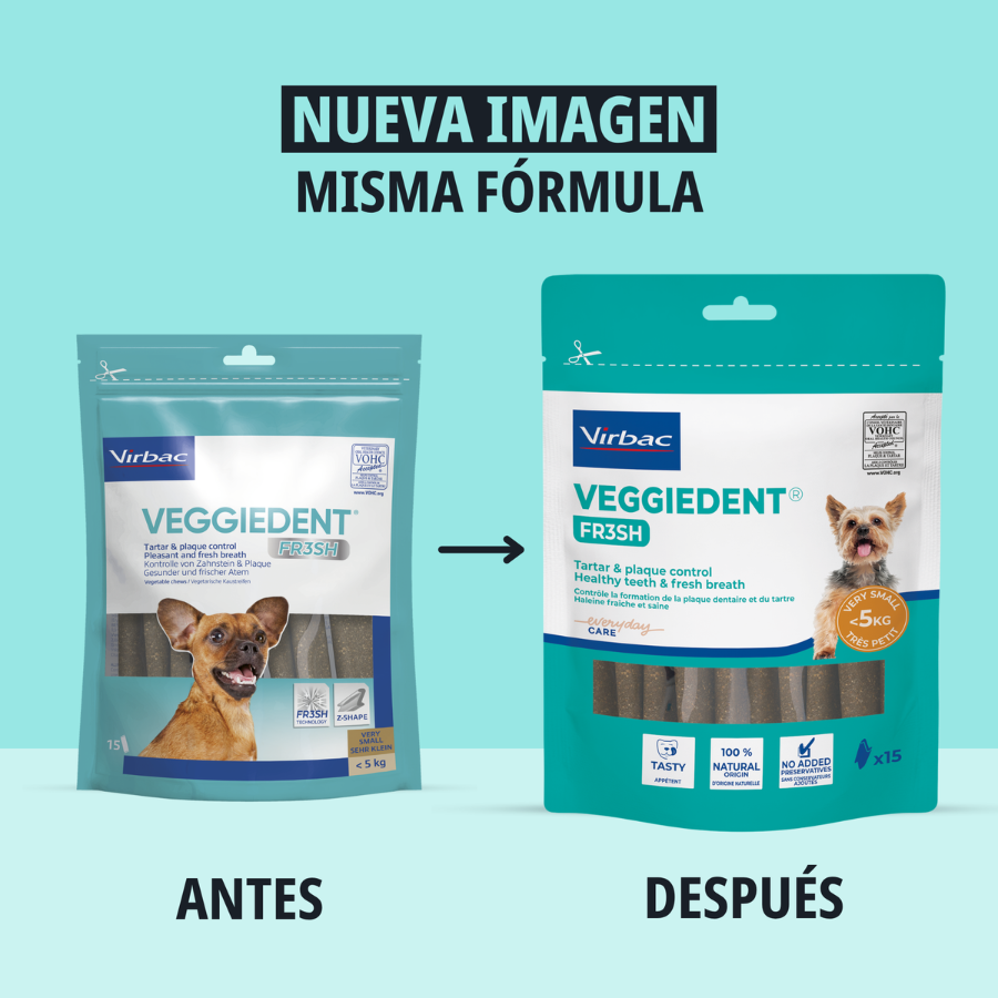 15 sticks Virbac Snacks Dent&aacute;rios VeggieDent Fresh para c&atilde;es mini, , large Imagem n&uacute;mero 3