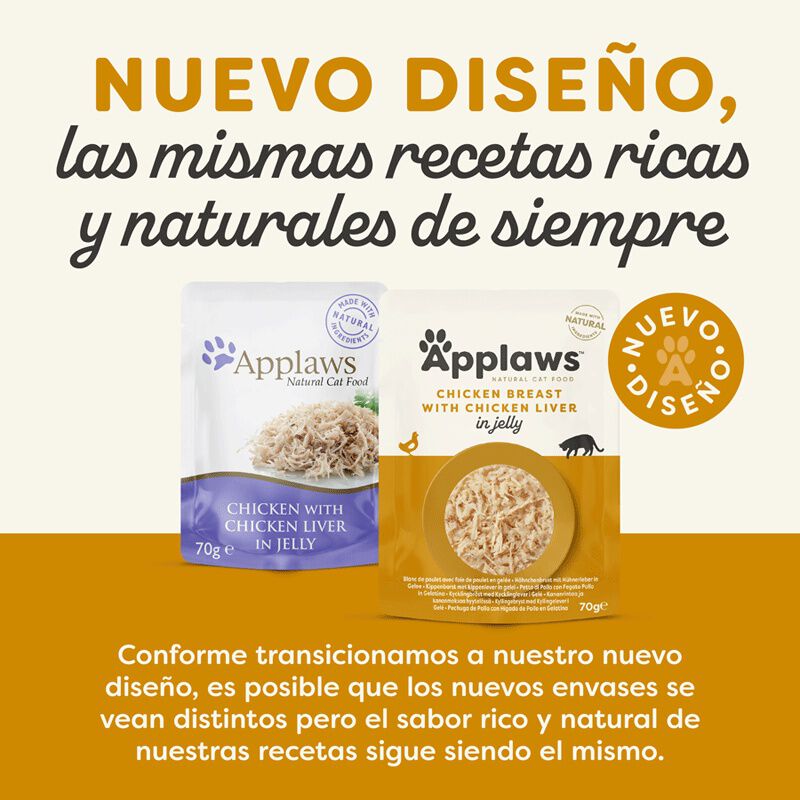 70 g Applaws Frango com F&iacute;gado sach&ecirc; para gatos, , large Imagem n&uacute;mero 2