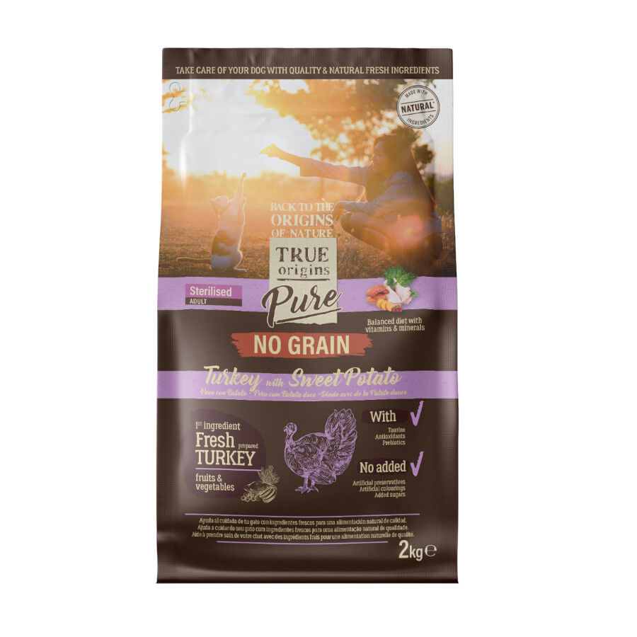 2 kg Ra&ccedil;&atilde;o para gatos True Origins Pure Adult esterilizada sem gr&atilde;os de peru, , large Imagem n&uacute;mero 1