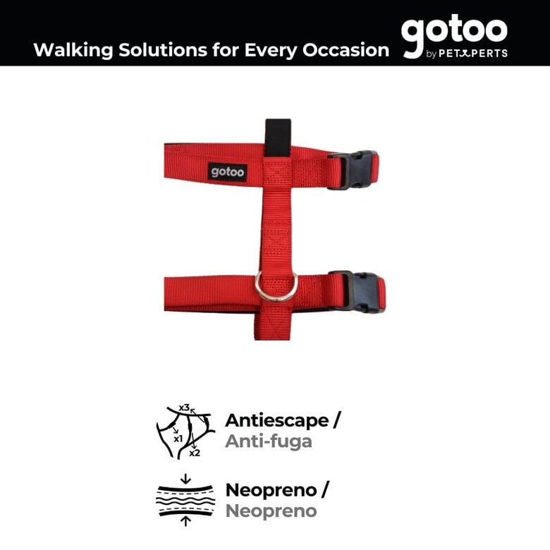 Gotoo Arnês antievasão vermelho para cães,  Imagem número 4 Gotoo Arnês antievasão vermelho para cães, , large Imagem número 4