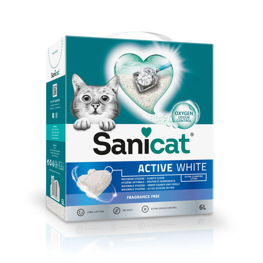 6 L Sanicat Clumping White Areia Aglomerante Branca para gatos, , large Imagem n&uacute;mero 1
