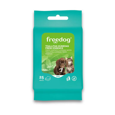 Freedog Fresh Essence Toalhitas húmidas Aloé Vera para cães e gatos