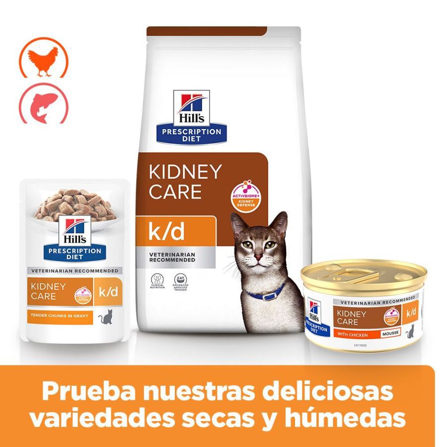 85 g Hill's Prescription Diet k/d Mouse de Pollo lata para gatos, , large Imagem n&uacute;mero 4
