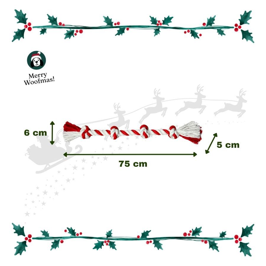 Wonder Christmas Corda em Forma de Rebu&ccedil;ado Brinquedo para c&atilde;es, , large Imagem n&uacute;mero 3