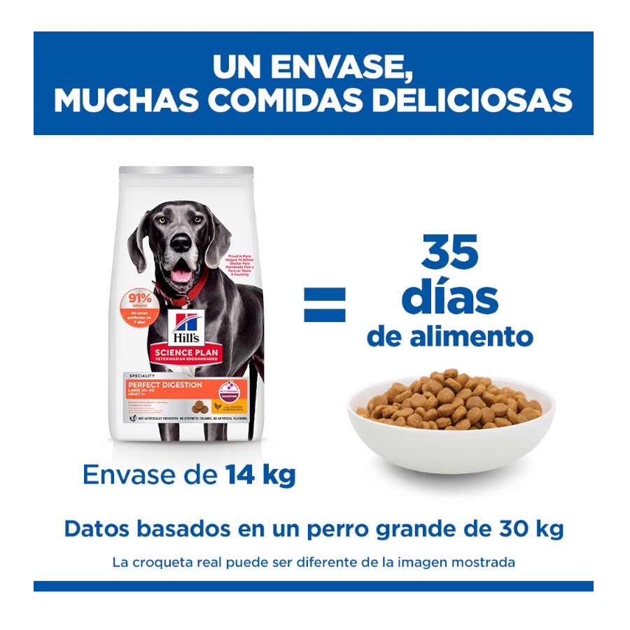 14 kg Hill's Large Adult Science Plan Perfect Digestion Frango ra&ccedil;&atilde;o para c&atilde;es, , large Imagem n&uacute;mero 5