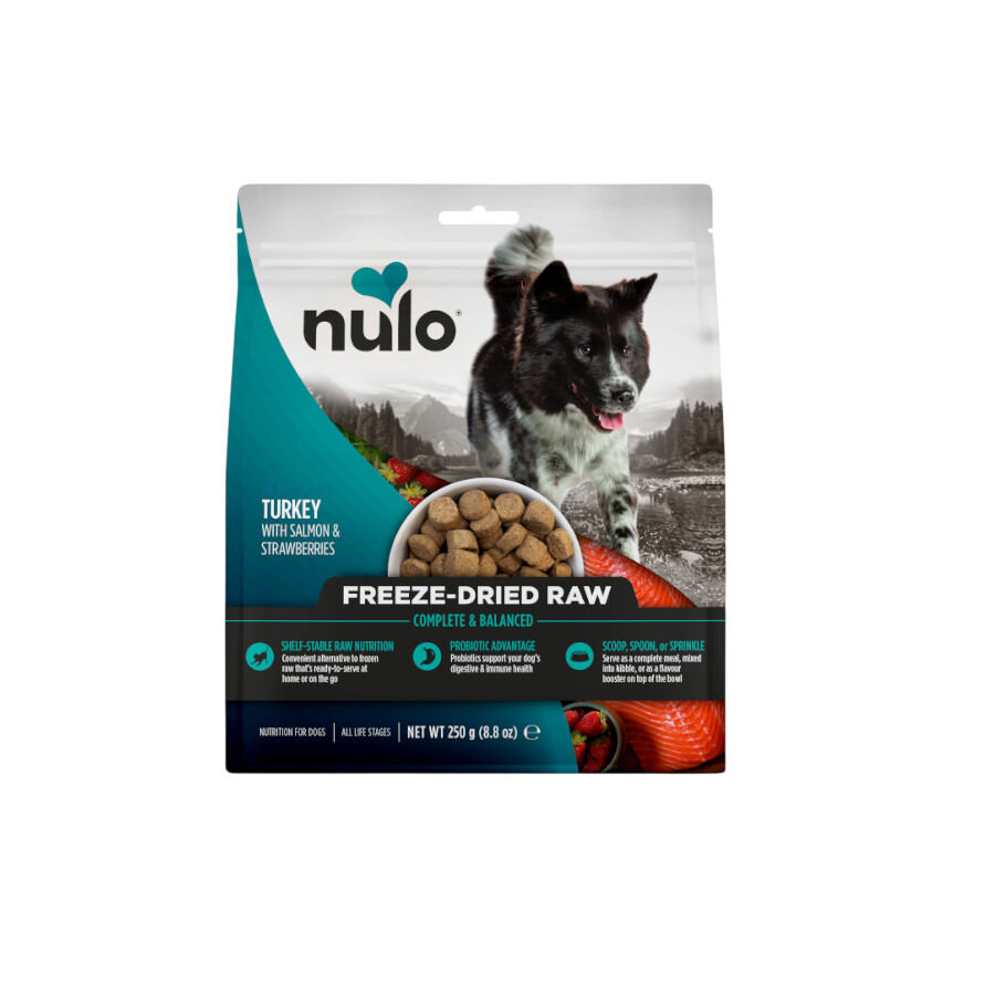 250 g Nulo Freeze-Dried Raw Ra&ccedil;&atilde;o de Peru com Salm&atilde;o e Morangos para c&atilde;es, , large Imagem n&uacute;mero 1