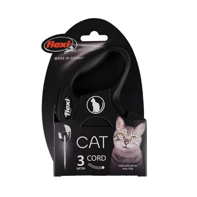Flexi New Classic Trela Extensível Preta para gatos