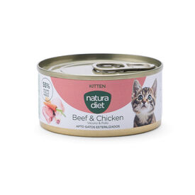 Natura Diet Kitten Comida H&uacute;mida de Vaca e Frango em Lata para gatos
