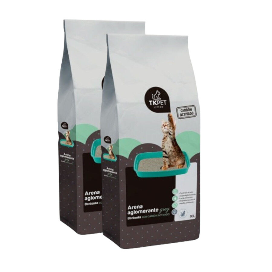 2 x 10 L TK-Pet Areia Aglomerante com Carv&atilde;o Ativo para Gatos Pack poupan&ccedil;a!, , large Imagem n&uacute;mero 1