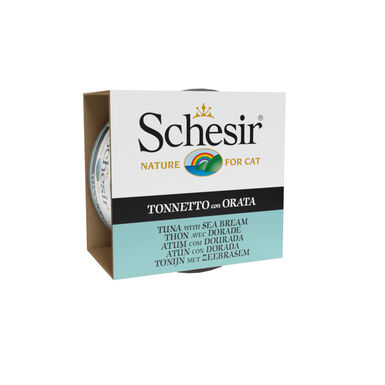 Schesir Adult Atum com Dourada Comida gelatinosa lata para gatos