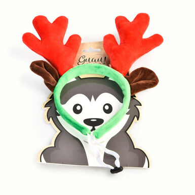 Guau Christmas Bandolete de rena de Natal para cães