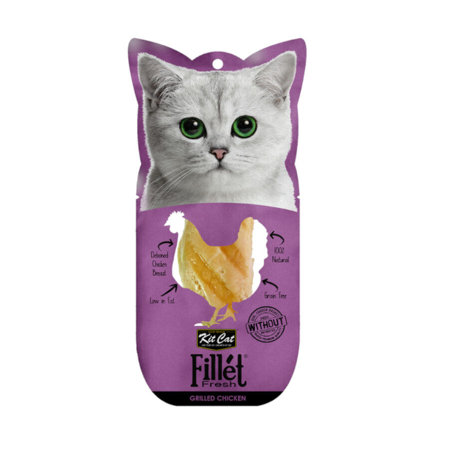 Kit Cat FilletFresh Comida h&uacute;mida de frango grelhado em filete em Saqueta para Gatos, , large Imagem n&uacute;mero 1
