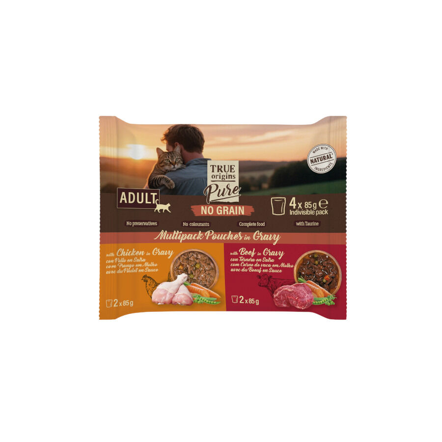 4 saquetas x  85 g True Origins Pure Carne en Salsa Sobres para gatos - Multipack, , large Imagem n&uacute;mero 1