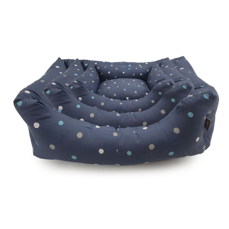 Leeby Cama azul com bolinhas para cães,  Imagem número 1 Leeby Cama azul com bolinhas para cães, , large Imagem número 1