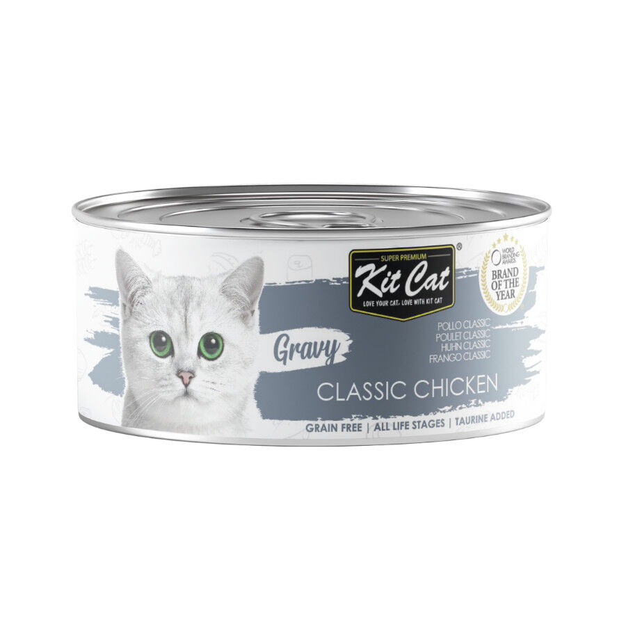 Kit Cat Classic Comida h&uacute;mida de frango em lata para gatos, , large Imagem n&uacute;mero 1