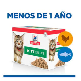 Hill's Kittenn Science Plan Frango e Peixe saqueta para gatos - Multipack  12