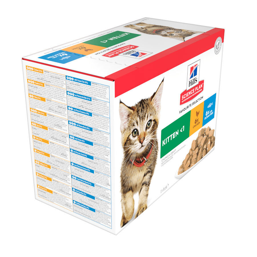 12 saquetas x 85 g Hill's Kittenn Science Plan Frango e Peixe saqueta para gatos - Multipack  12, , large Imagem n&uacute;mero 3