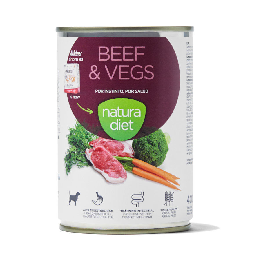 400 g Nature Diet Carne de Vaca e Legumes latas para c&atilde;es, , large Imagem n&uacute;mero 1