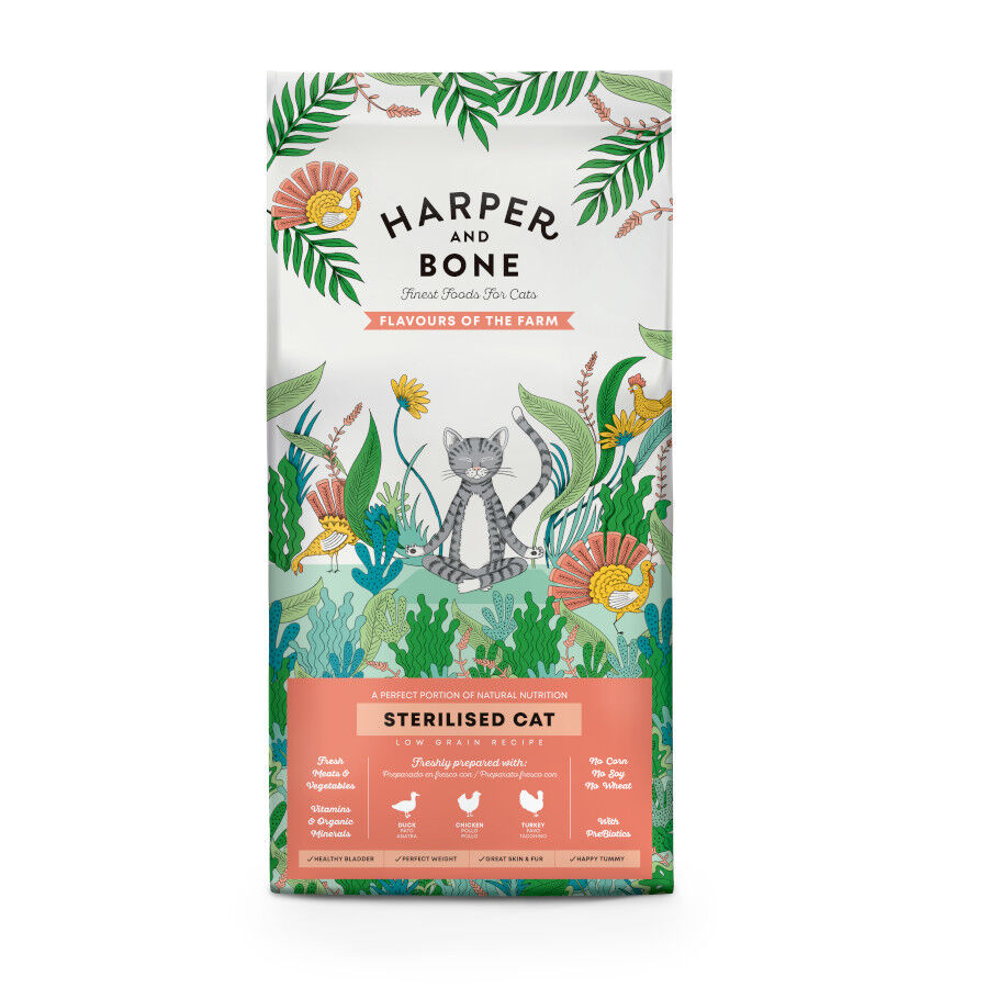 2 kg Harper & Bone Flavours Farm Ra&ccedil;&atilde;o de frango e peru para gatos esterilizados, , large Imagem n&uacute;mero 1