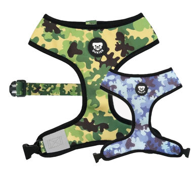 Dukier Camo Peitoral reversível com estampado de camuflagem para cães