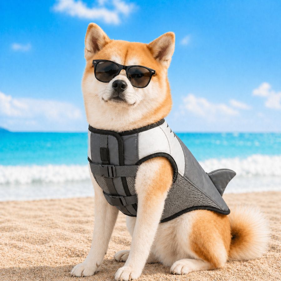 Colete salva-vidas Summer Vibes Shark para c&atilde;es, , large Imagem n&uacute;mero 1